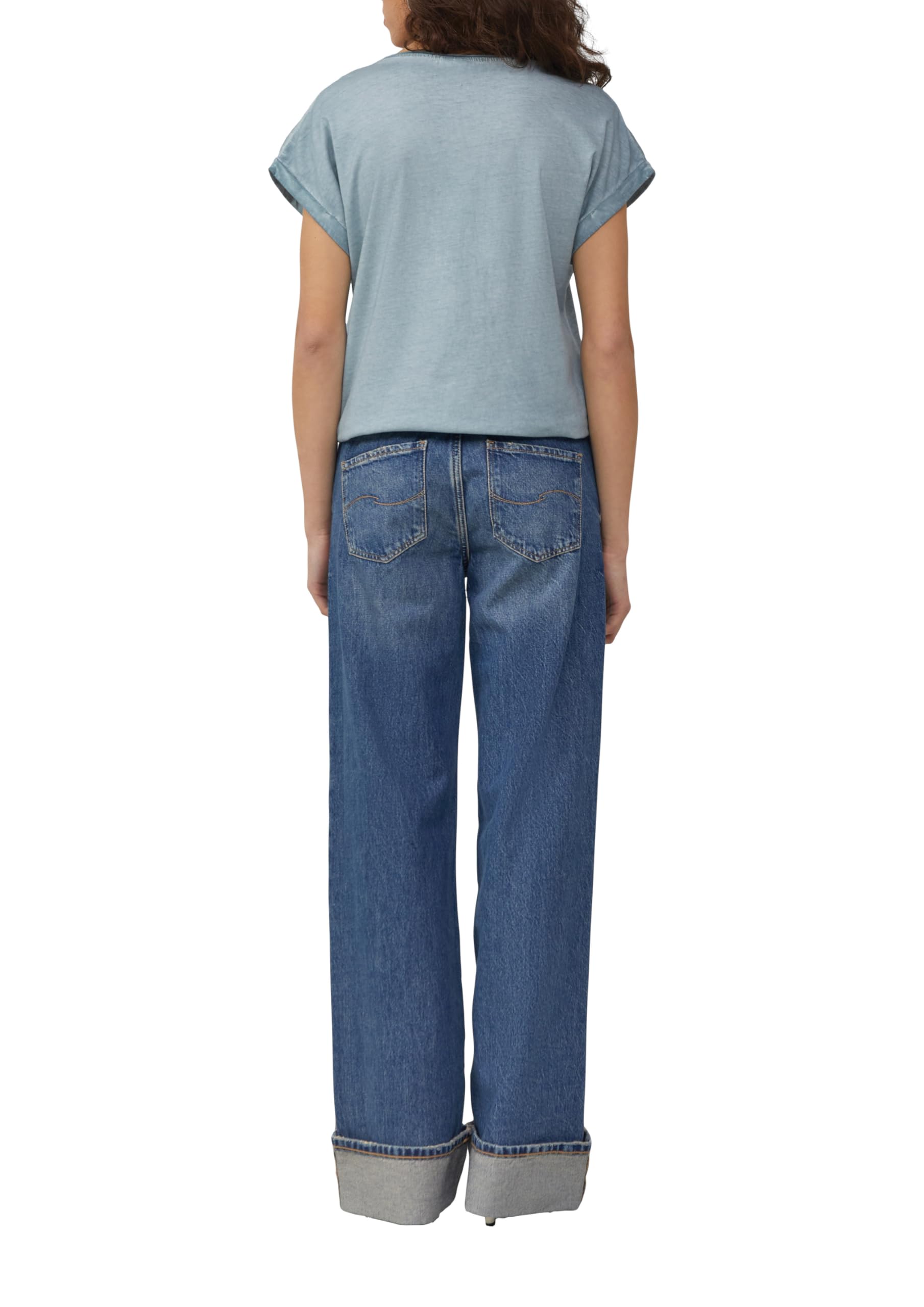 s.Oliver QS Oversize-Shirt S Salbeigrün Frontprint