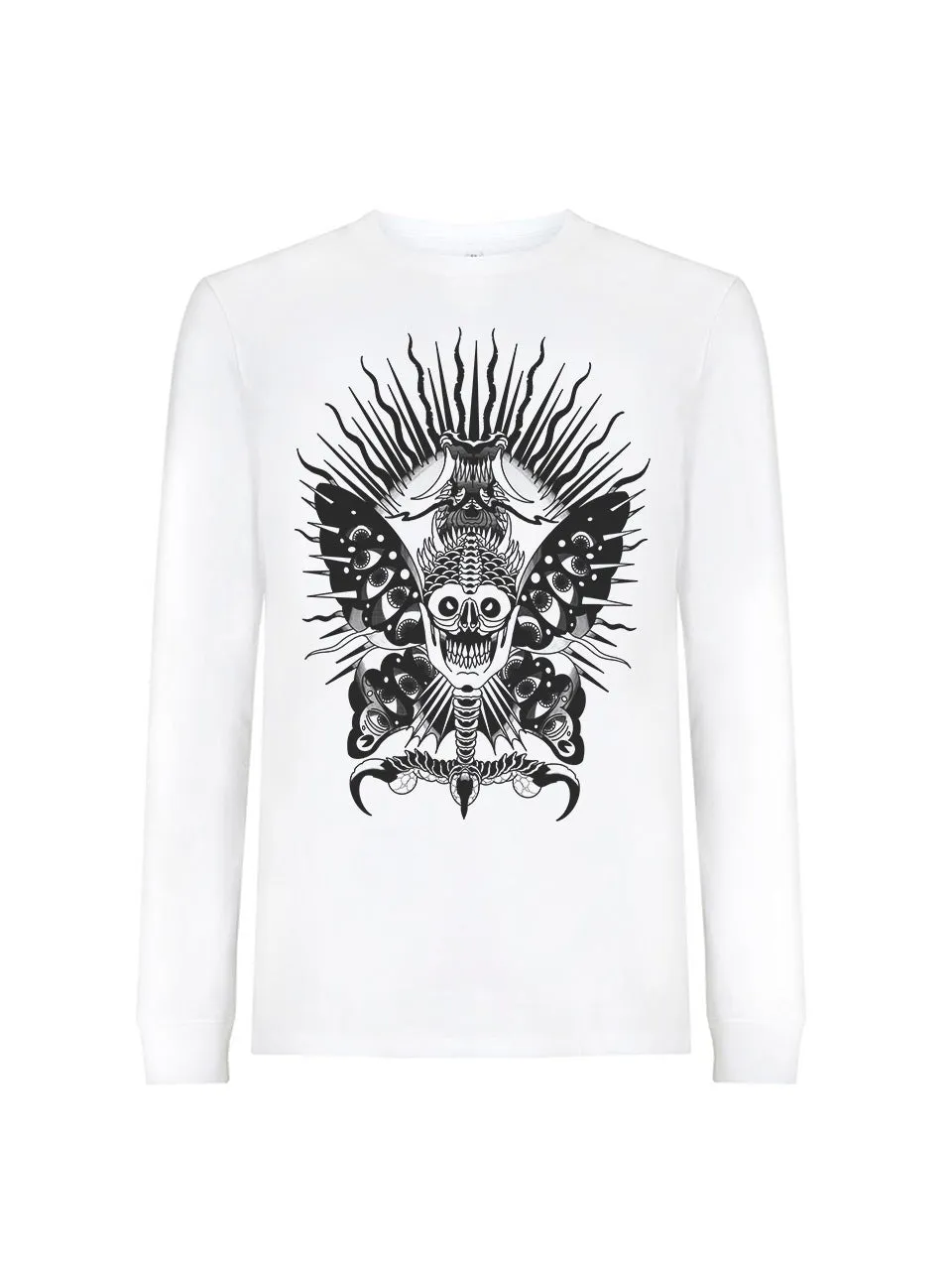 dna merch Loco Sailor Scary Butterfly Langarmshirt weiß Biobaumwolle