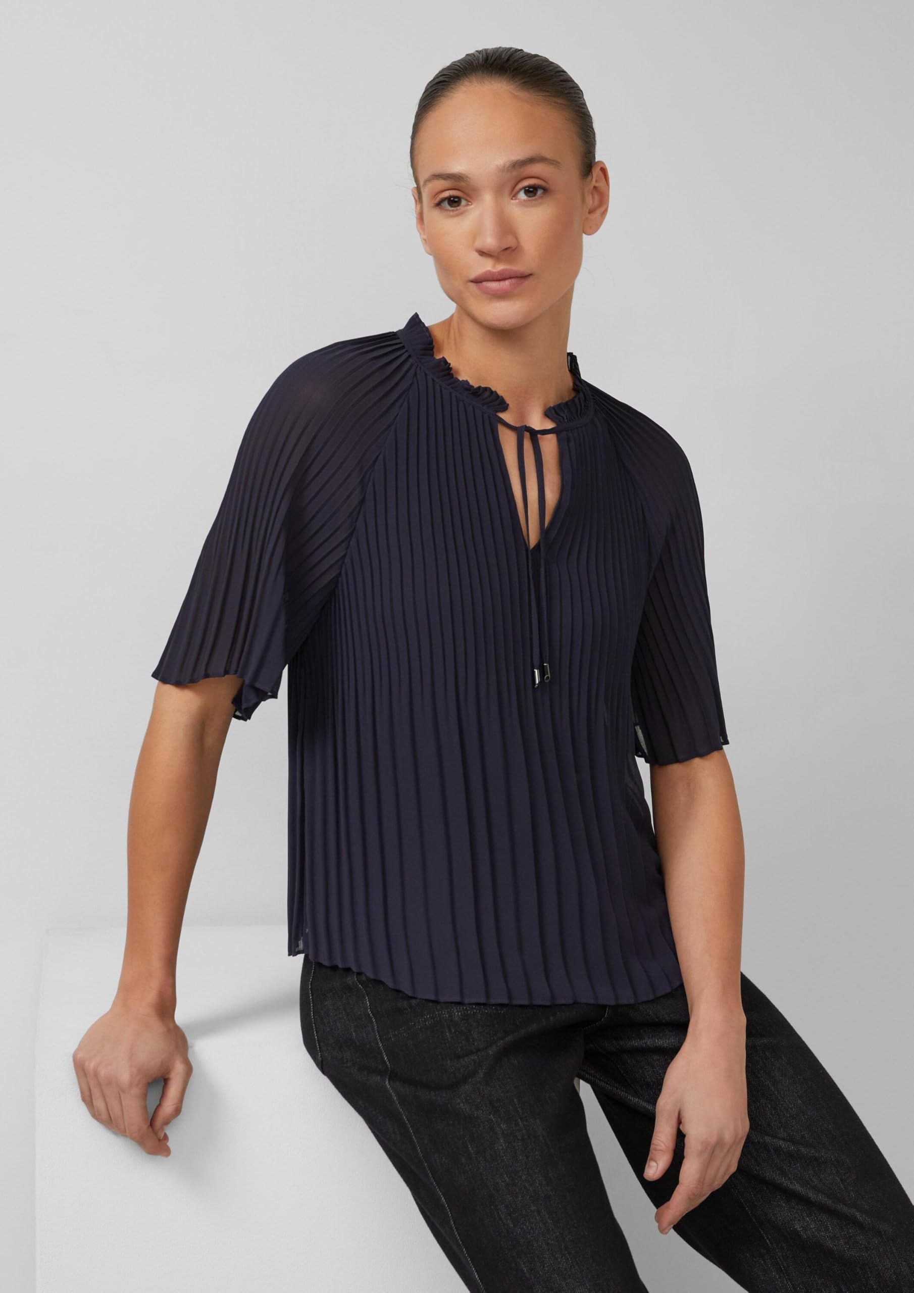 s.Oliver Junior Chiffon-Bluse Plissee creme Gr.40