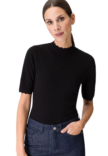 zero Strickpullover mit Wellenkante Pullover Black Beauty 34