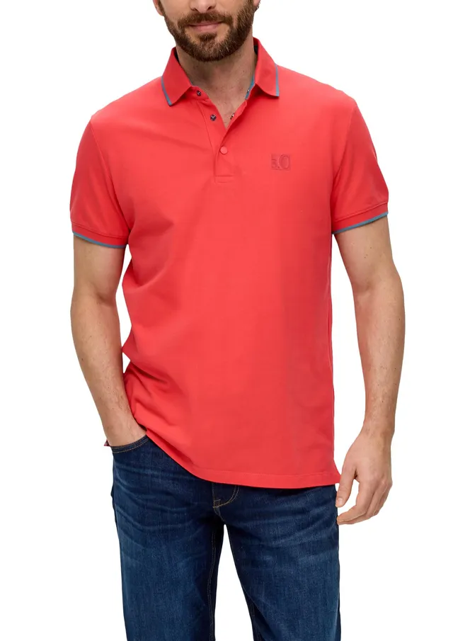 s.Oliver Poloshirt Logo Baumwollstretch orange S