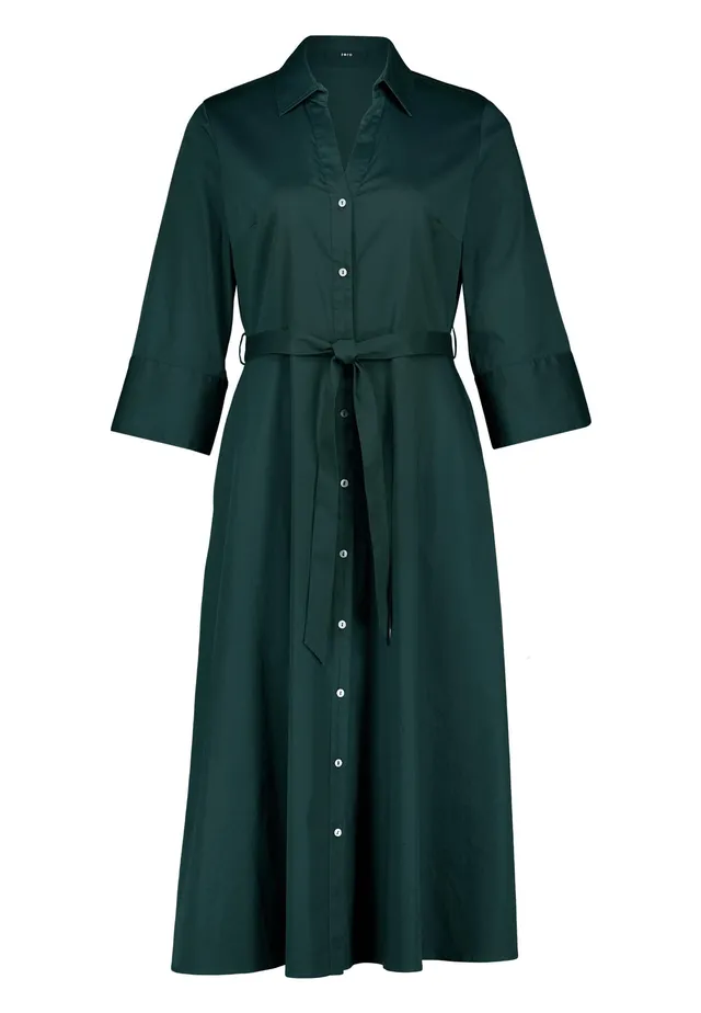 zero Hemdblusenkleid mit 3/4 Arm Hemdkleid Midi