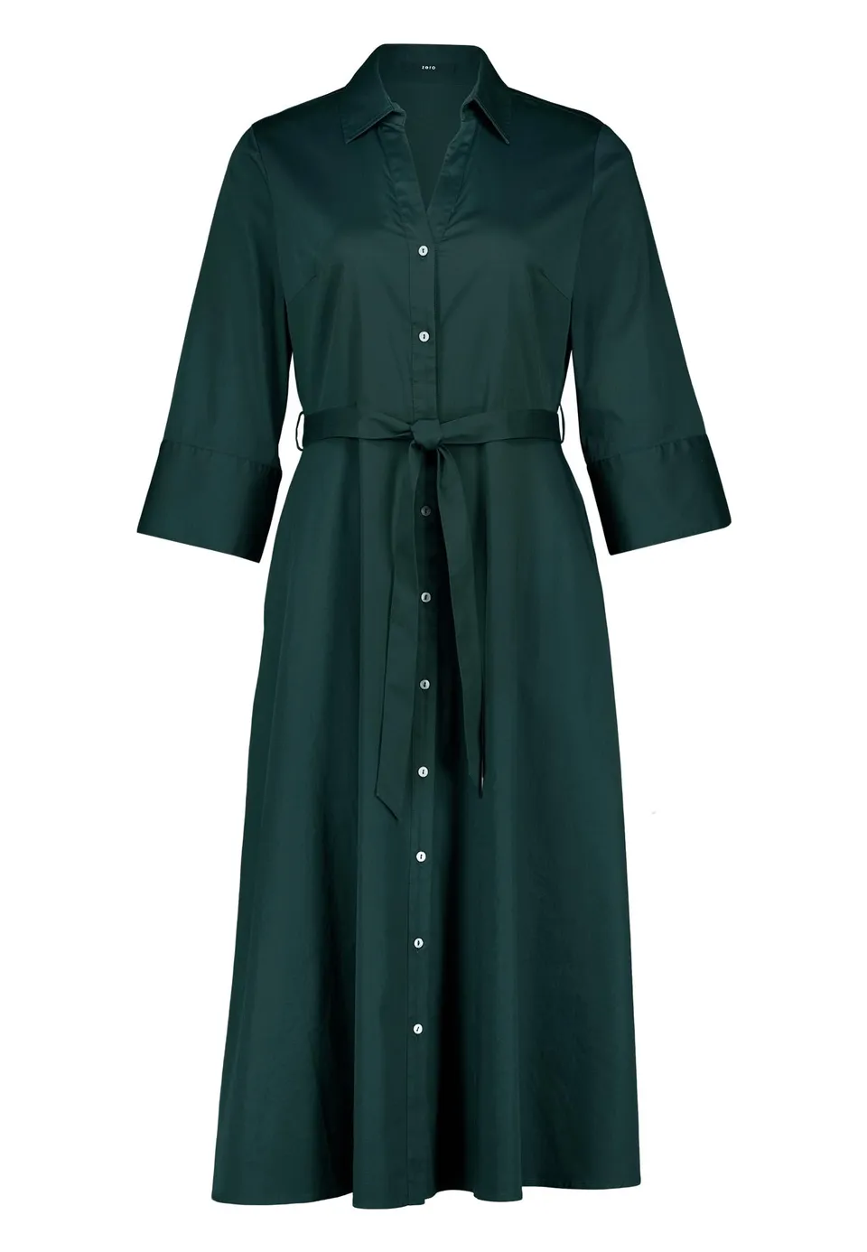 zero Hemdblusenkleid mit 3/4 Arm Hemdkleid Midi