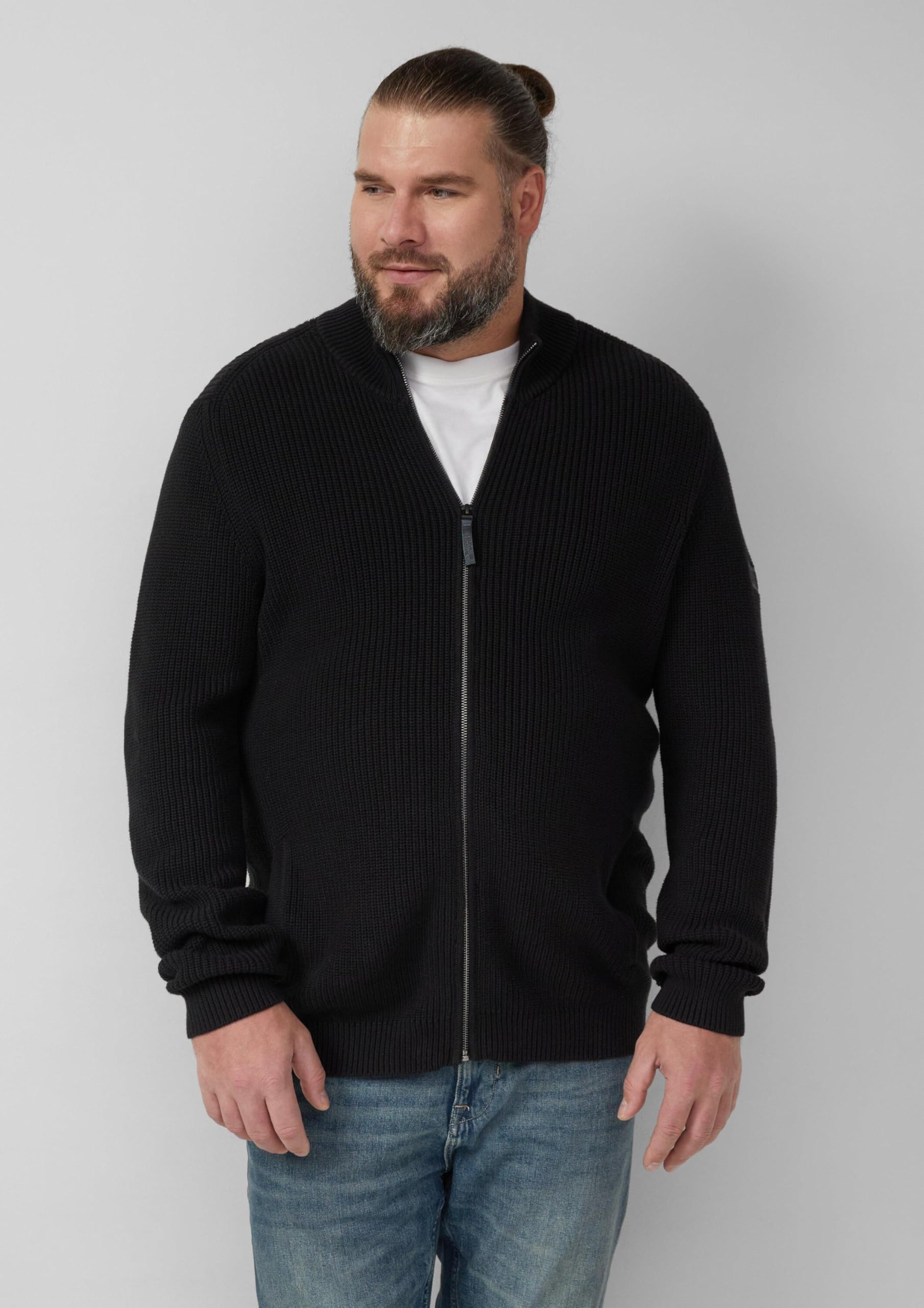s.Oliver RED LABEL Strickjacke mit Reissverschluss 4XL Struktur