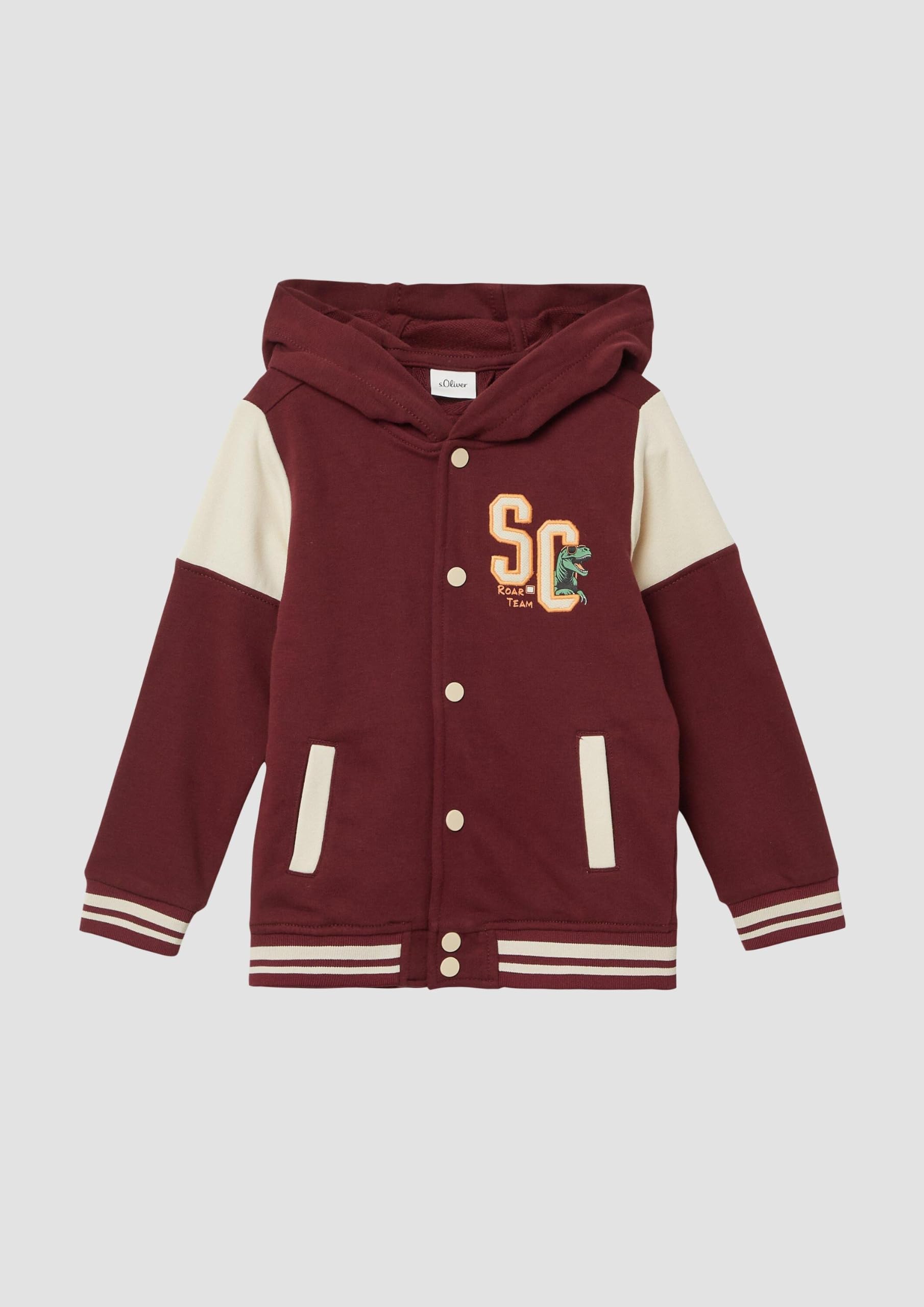 s.Oliver College-Jacke Applikation Kapuze Sweatjacke