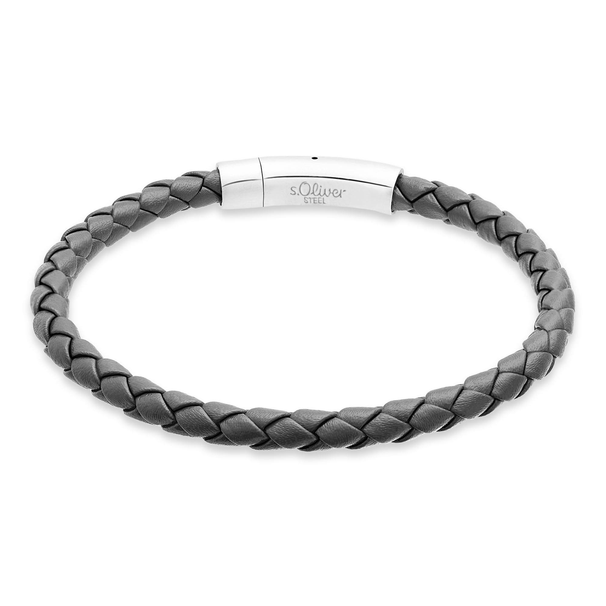 s.Oliver RED LABEL Armband Leder schwarz Edelstahl