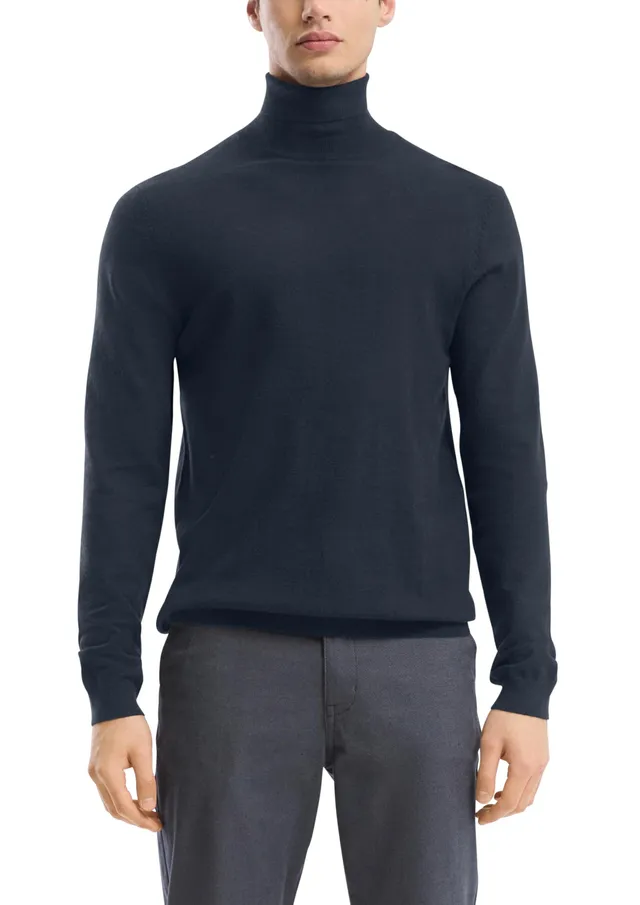 s.Oliver QS Rollkragenpullover L Strick tiefblau