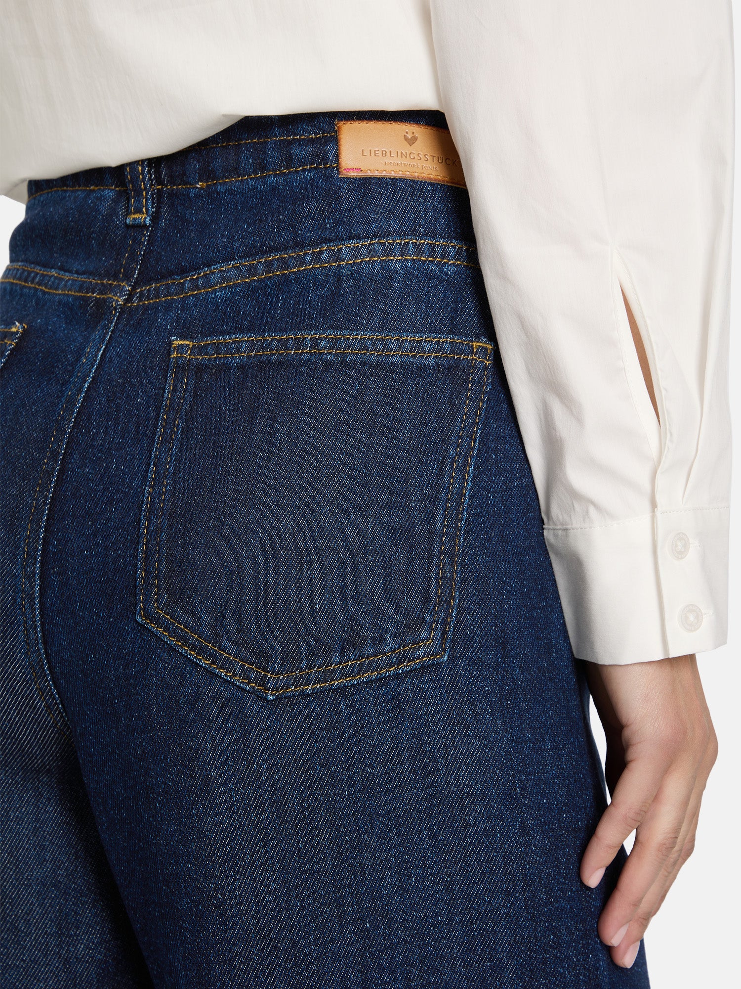 Lieblingsstück Jeanshose dark denim Lyocell Tunnelzug