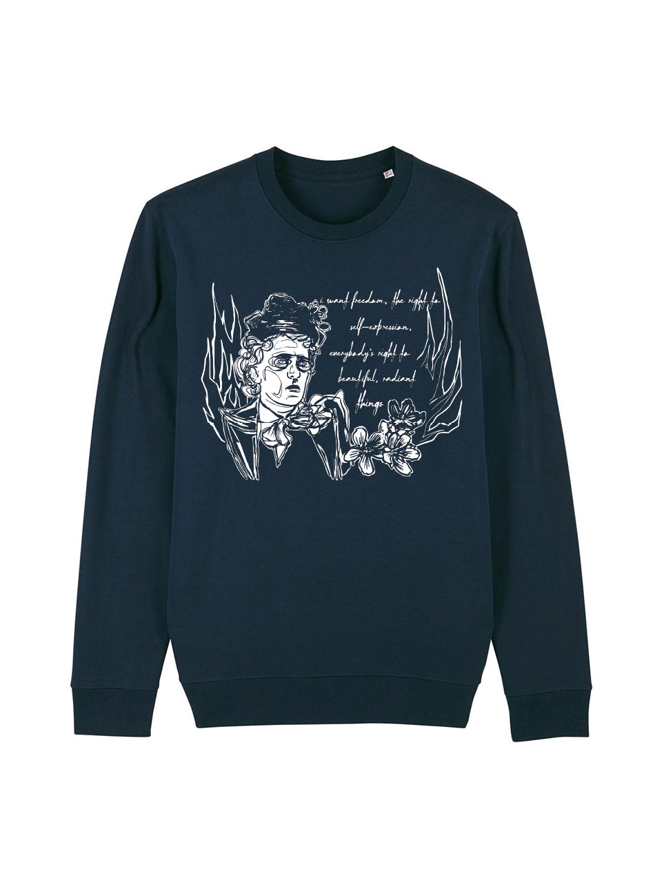 dna merch Freiheit Emma Goldman Rundhalspullover Damen Baumwolle