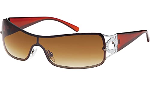 BEZLIT Shield Sonnenbrille Damen oversize braun