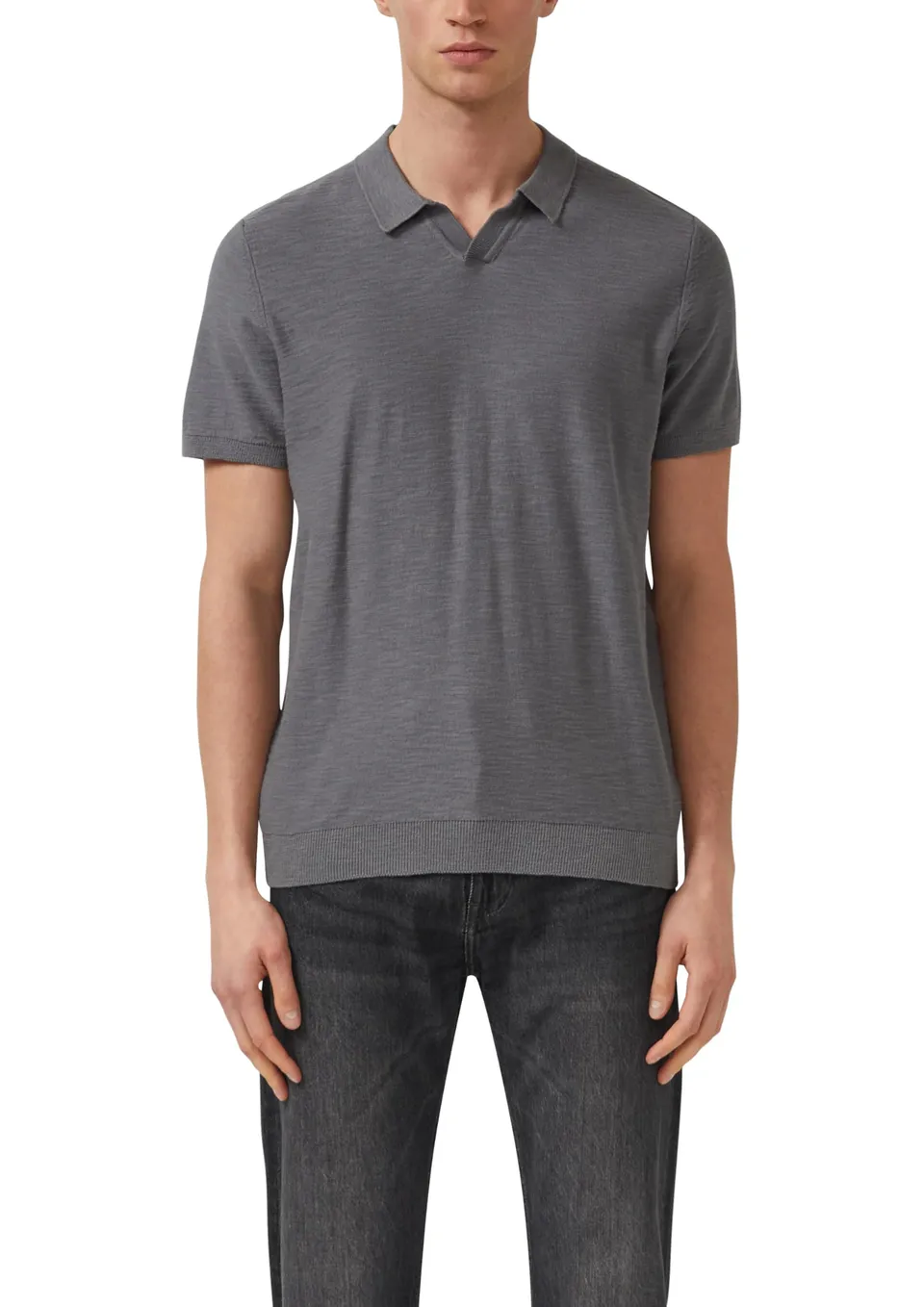 s.Oliver RED LABEL Flammgarn Strick-Polo L olivgrün