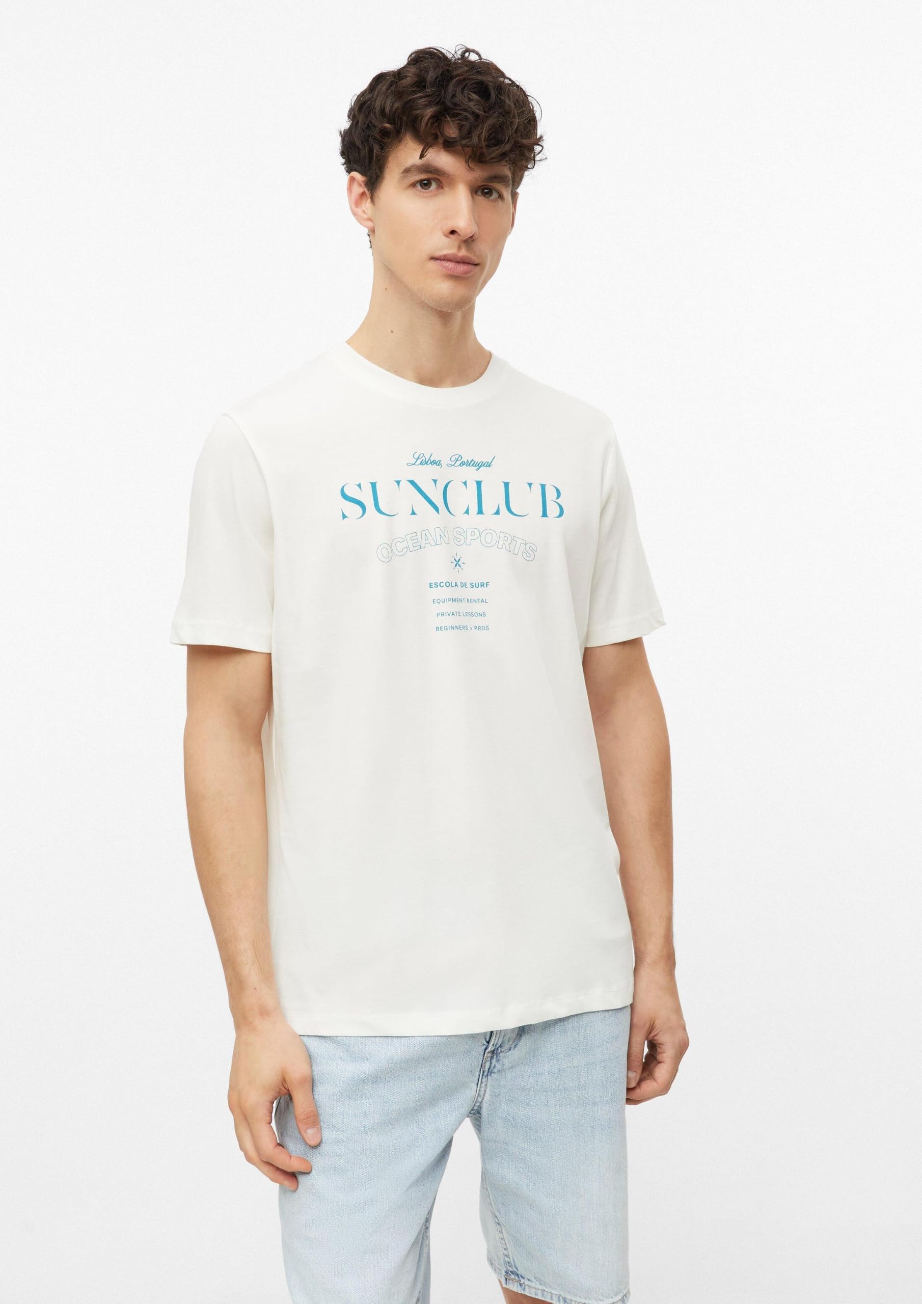 s.Oliver Herren T-Shirt Jersey Frontprint aus Baumwolle