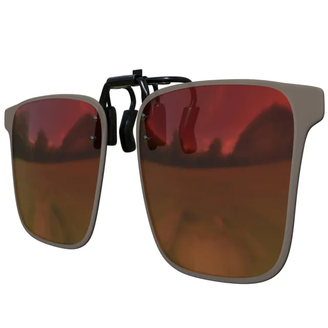 BEZLIT Clip-On Brillenaufsatz Rot Verspiegelt 143 mm polarisiert