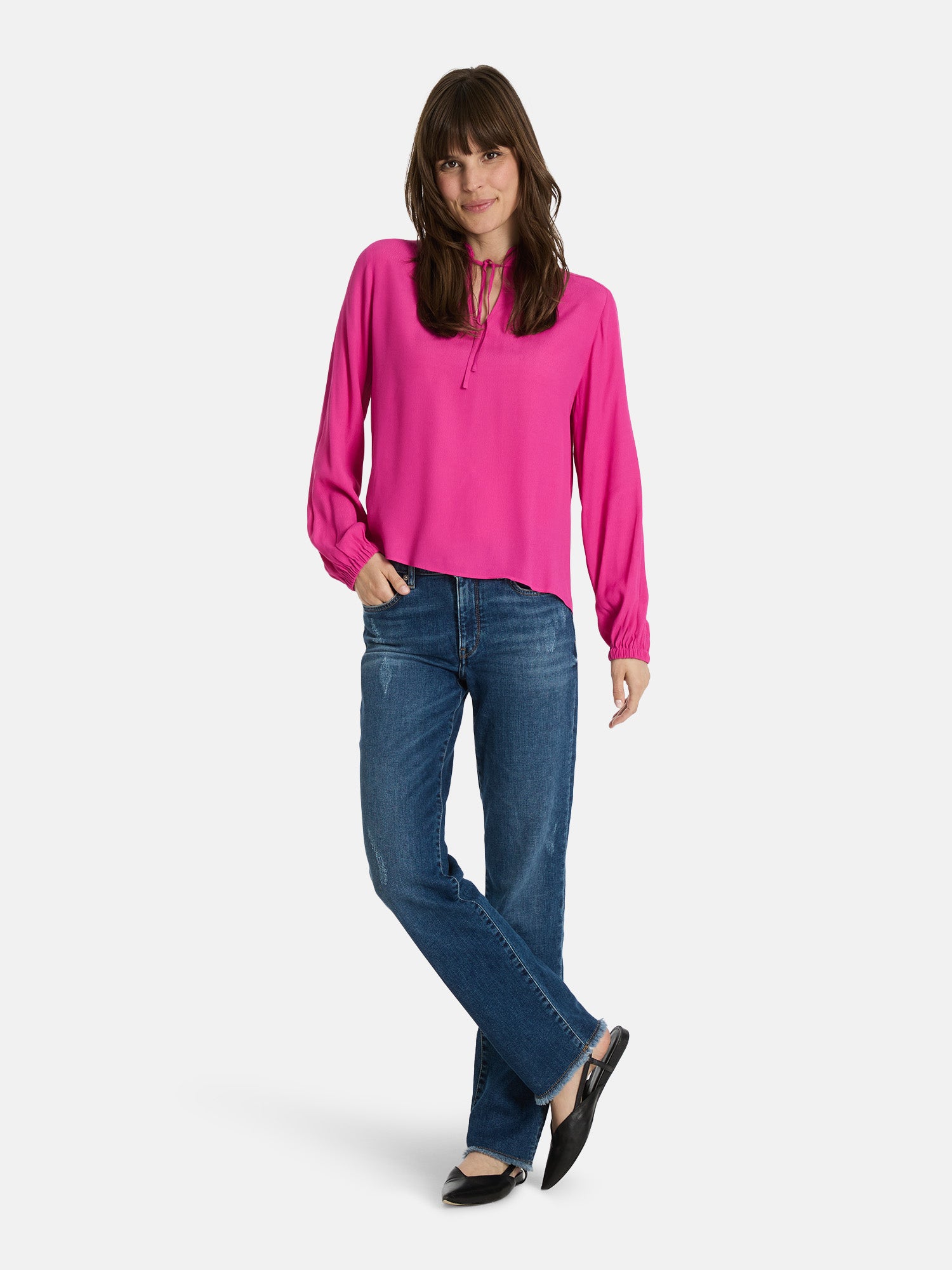 Lieblingsstück RachiL Bluse Viskose pink Bindeausschnitt