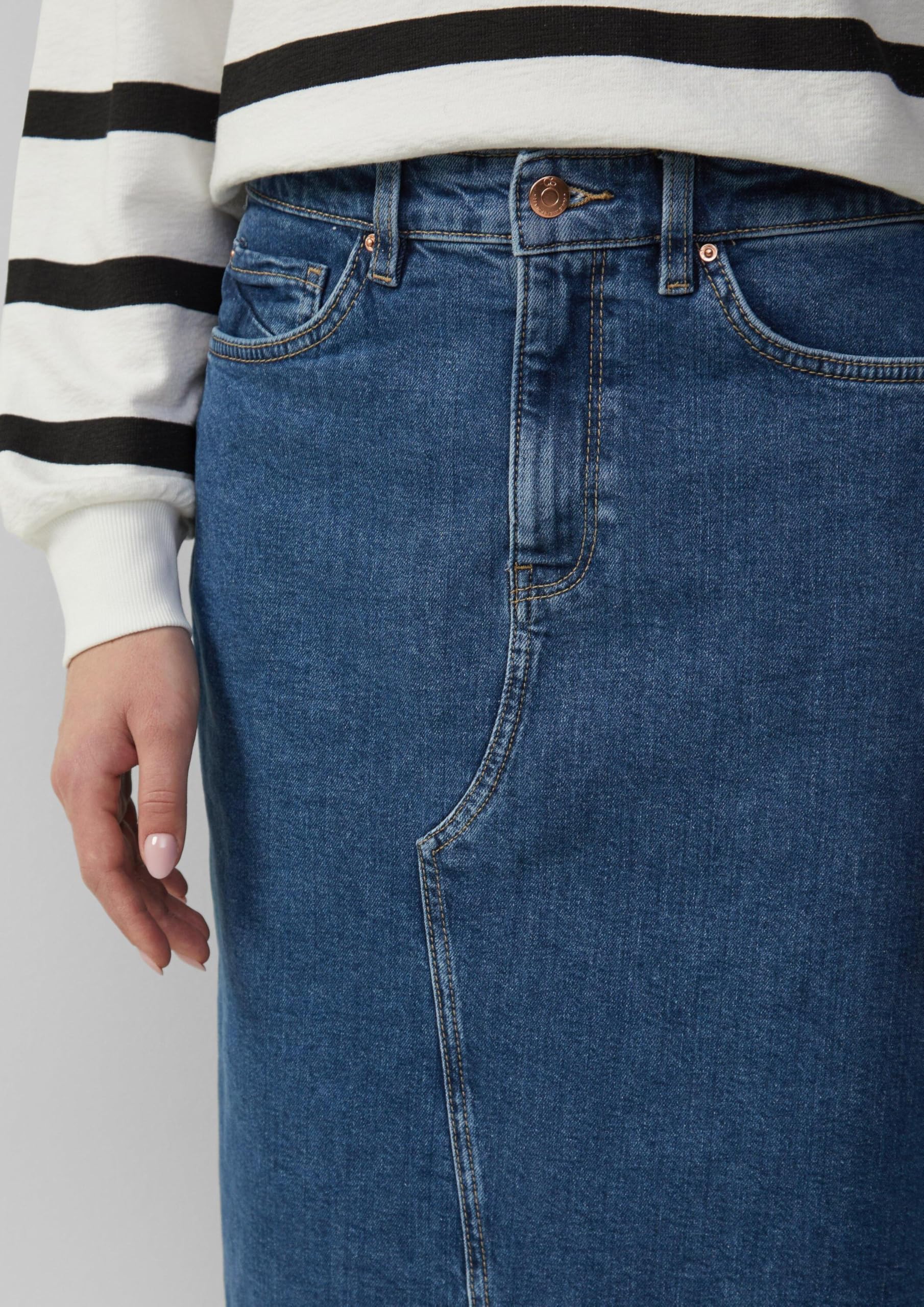 s.Oliver QS Denimrock wadenlang Damen Gr.38 Schlitz