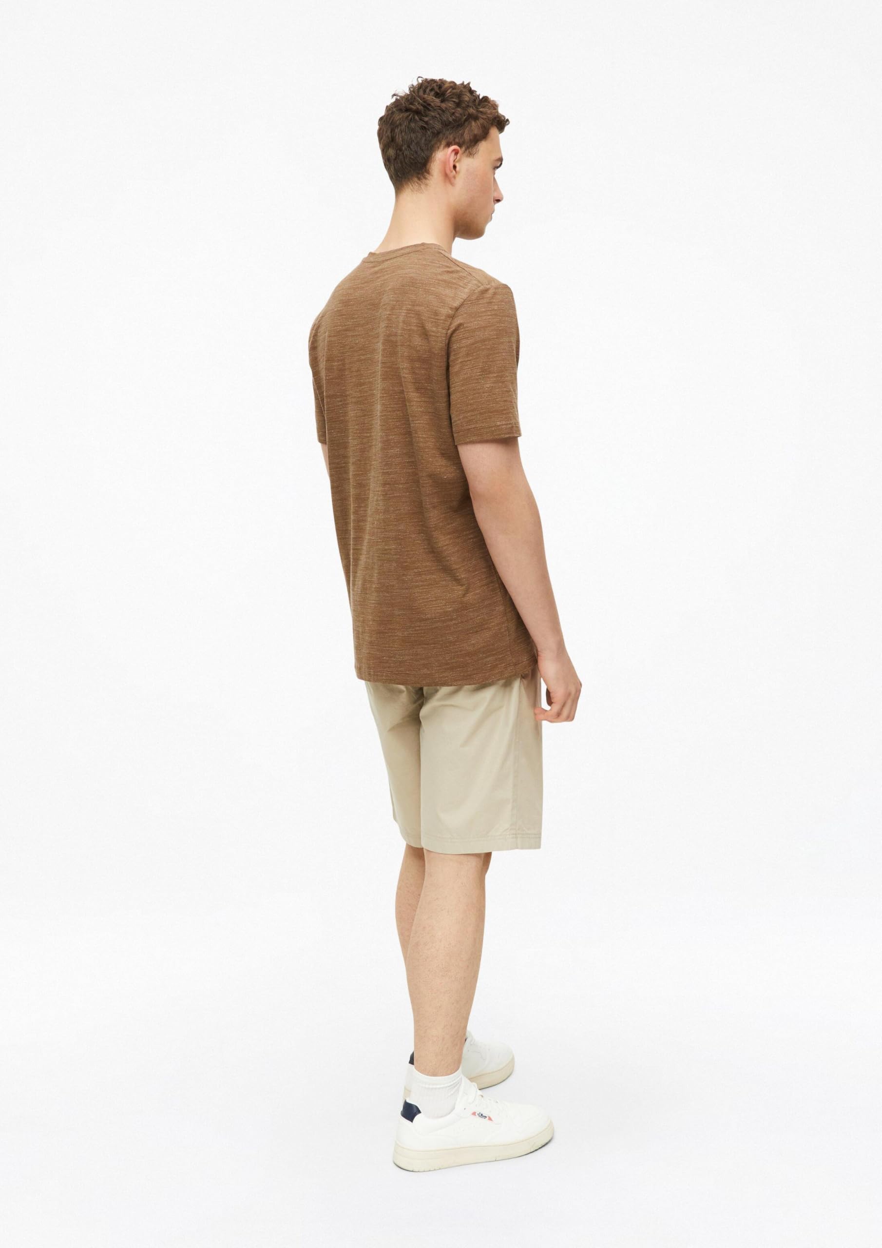 s.Oliver Meliertes T-Shirt mit V-Ausschnitt Braun meliert