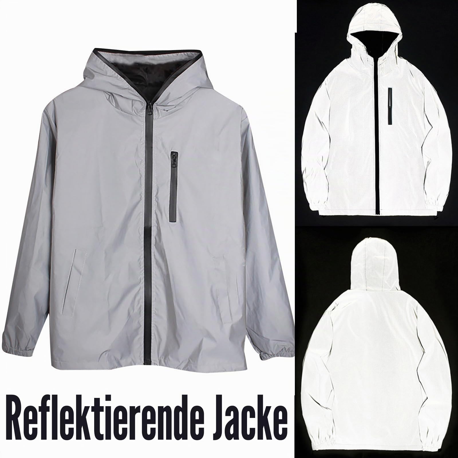 Singular Reflective Jacke Grau Gr.L winddicht unisex