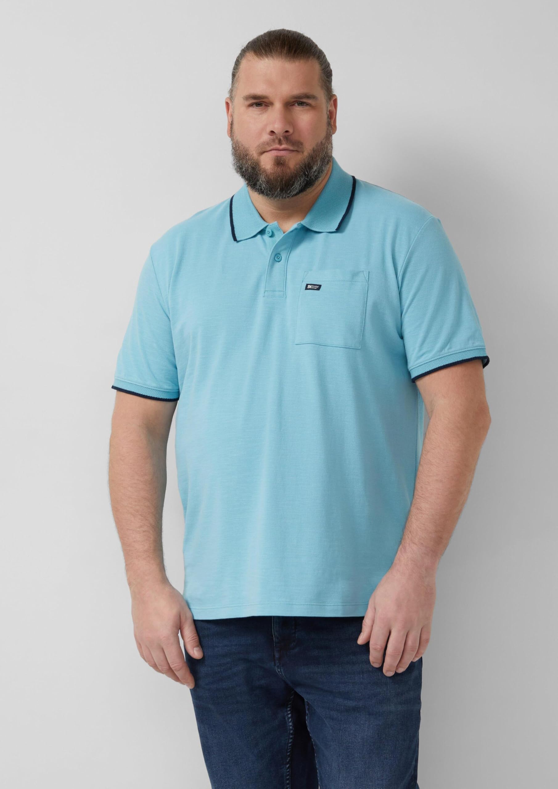 s.Oliver Junior Flammgarn-Piqué Poloshirt türkis Regular Fit