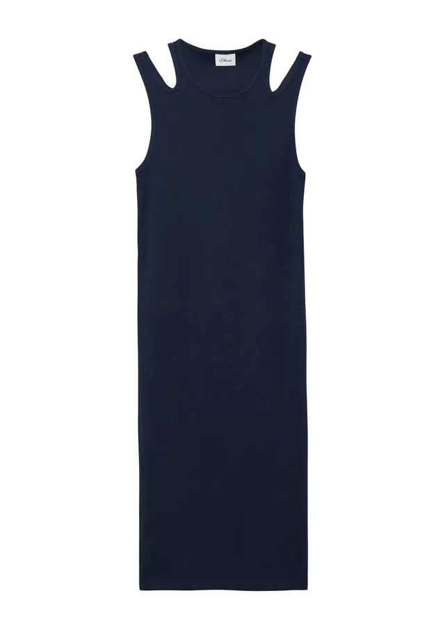 s.Oliver RED LABEL Kleid Ripp Slim-Fit Cut-Outs Gr.164 navy
