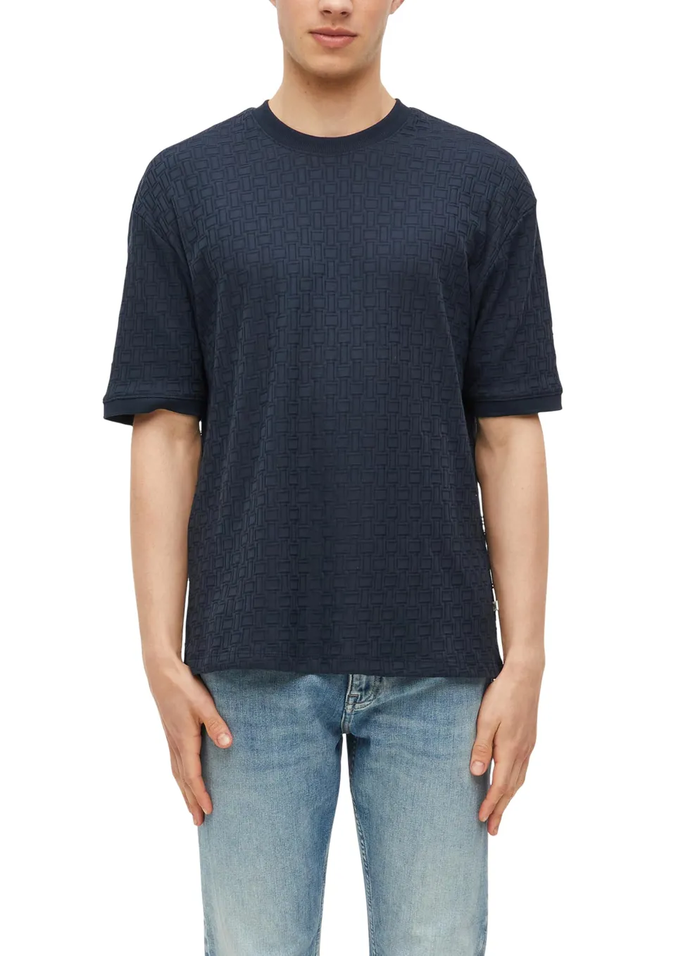 s.Oliver Junior Herren T-Shirt Jacquard Crew Neck Relaxed Fit
