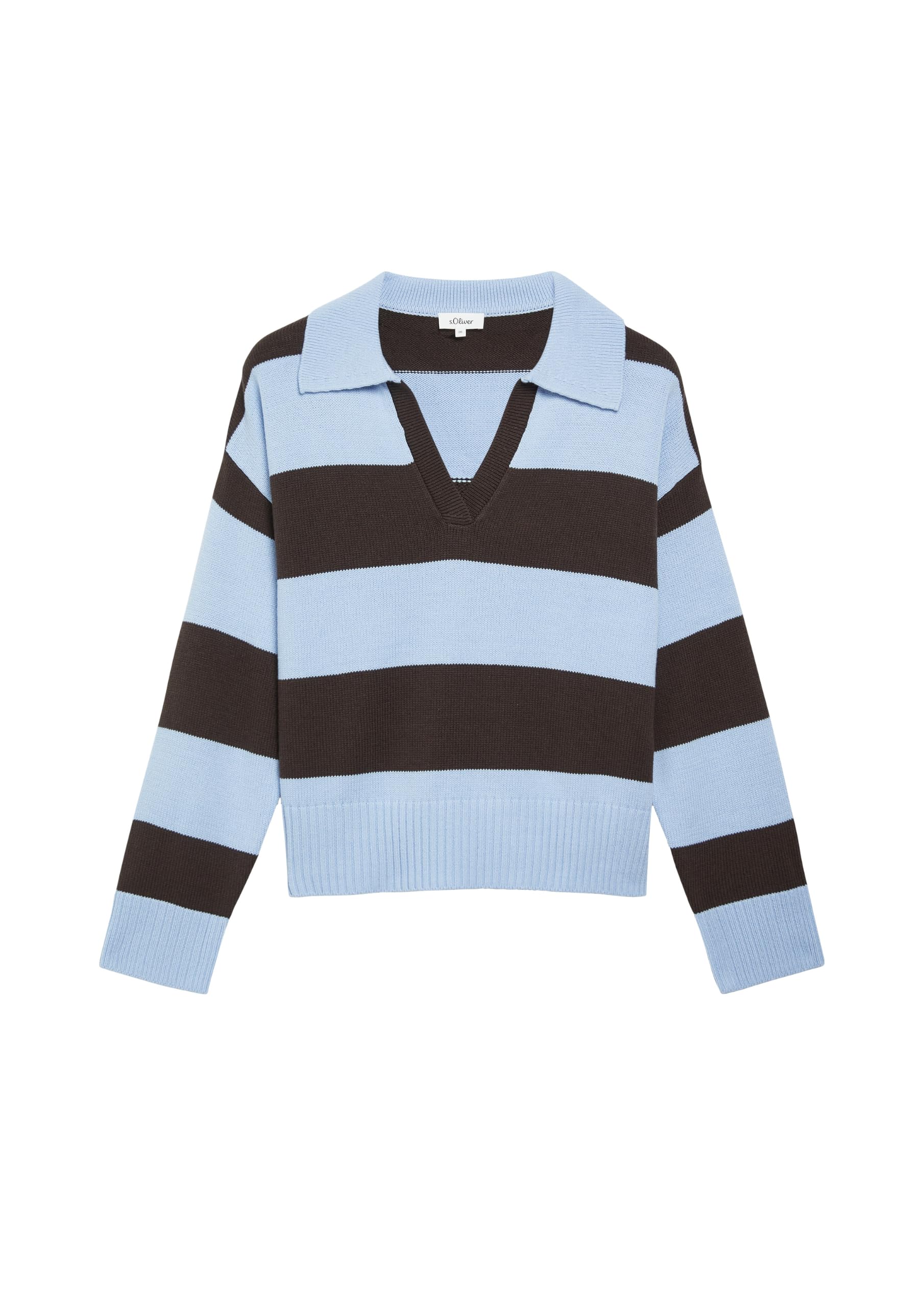 s.Oliver RED LABEL Strick-Polo Streifen Hellblau Gr.34
