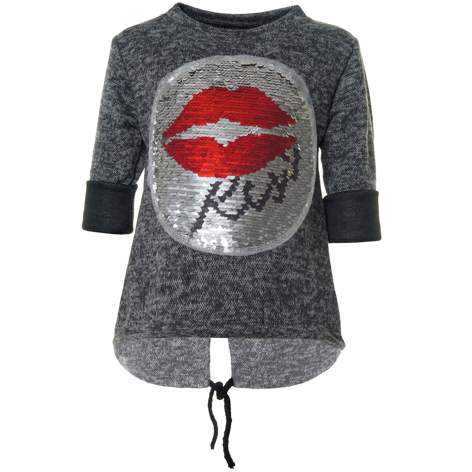 BEZLIT Mädchen Pullover Pailletten Lippen Rosa 122