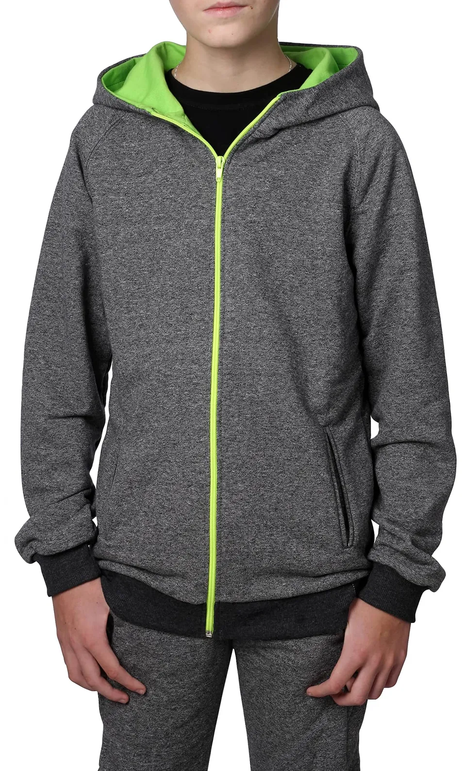 BEZLIT Sweatjacke grau mit Reißverschluss aus Baumwolle