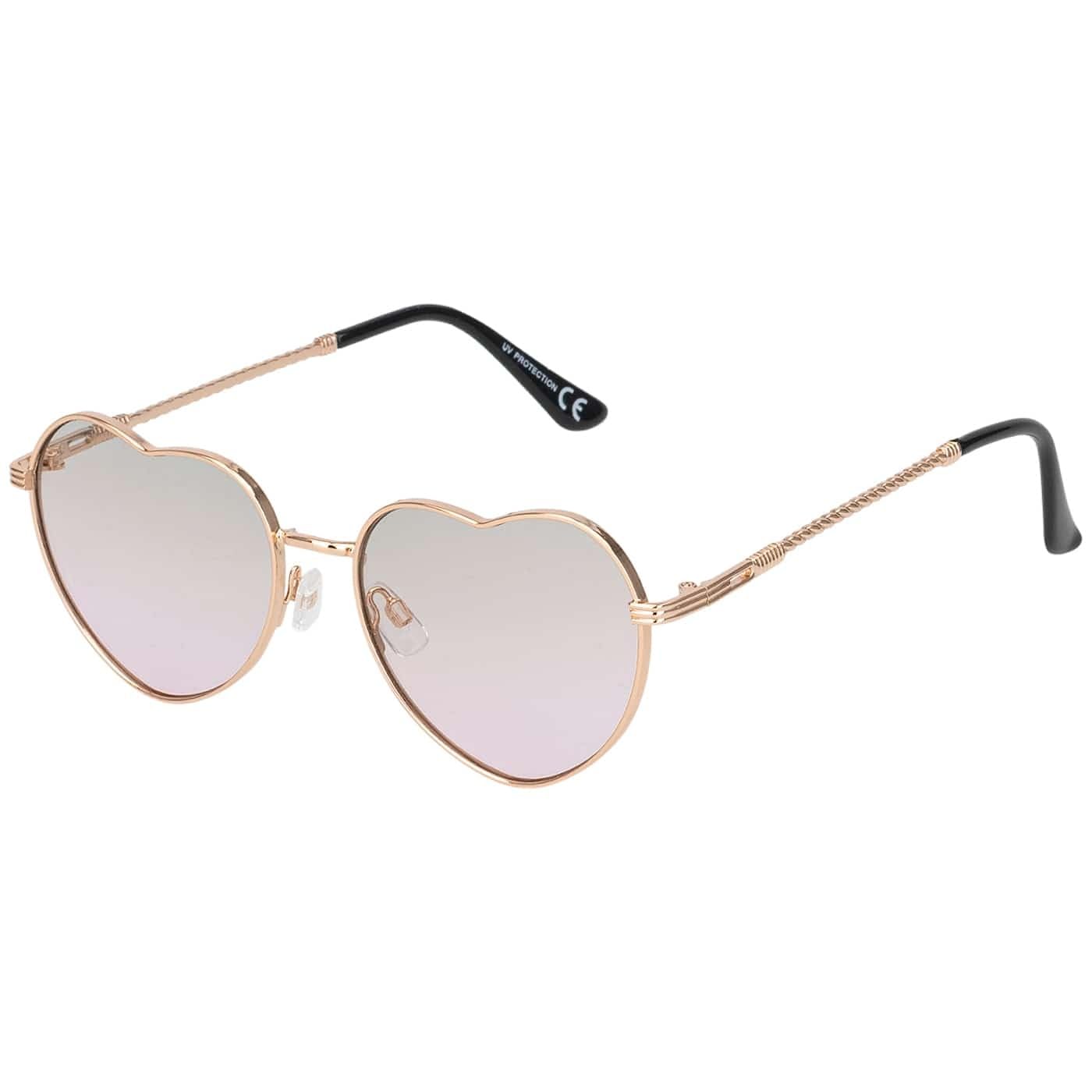 BEZLIT Herz Sonnenbrille Braun-Blau Metall Verlauf