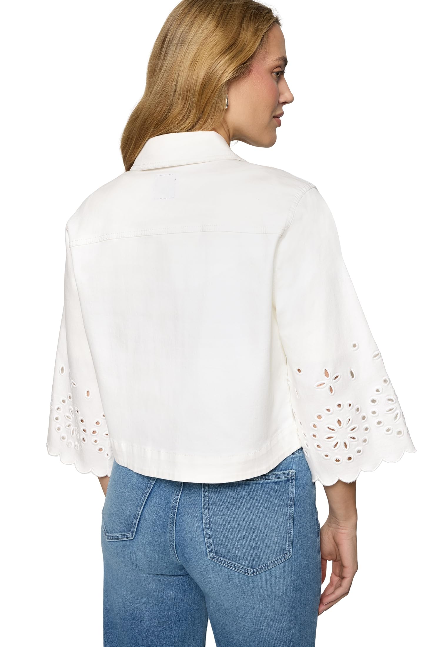 zero Blazer-Jacke mit Lochmuster Gr.40 Patch Cream