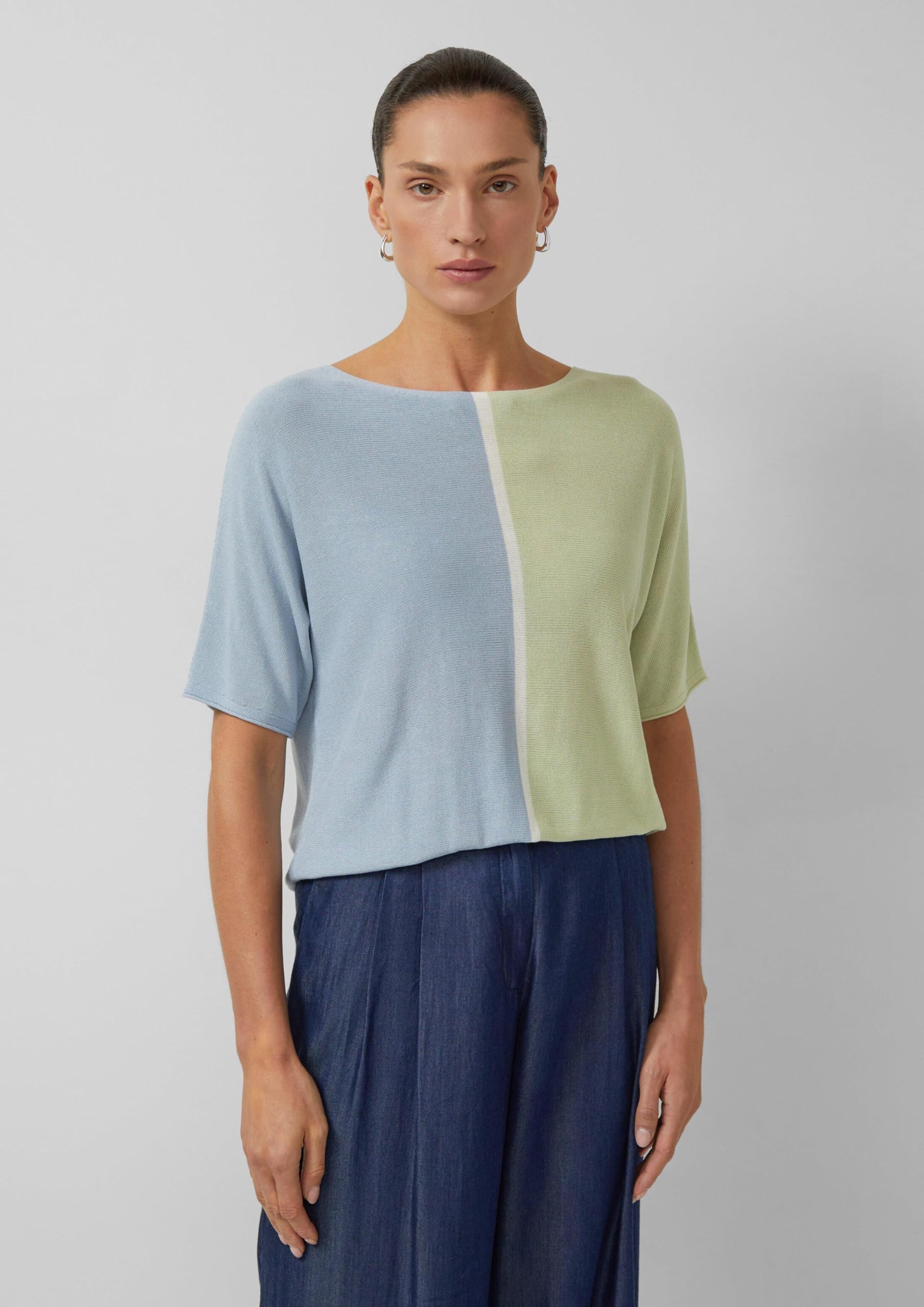 s.Oliver Red Label Feinstrickpullover Colour-Blocking Kurzarm