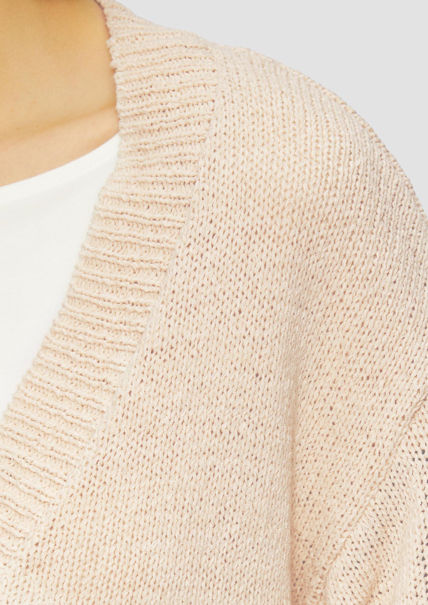 s.Oliver Strickjacke Bändchengarn Relaxed Fit Salbeigrün