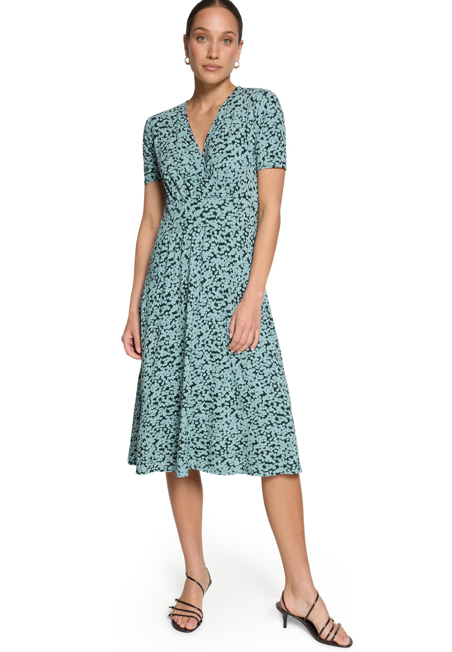 zero Jerseykleid Print Midi-Kleid Größe 40 V-Ausschnitt