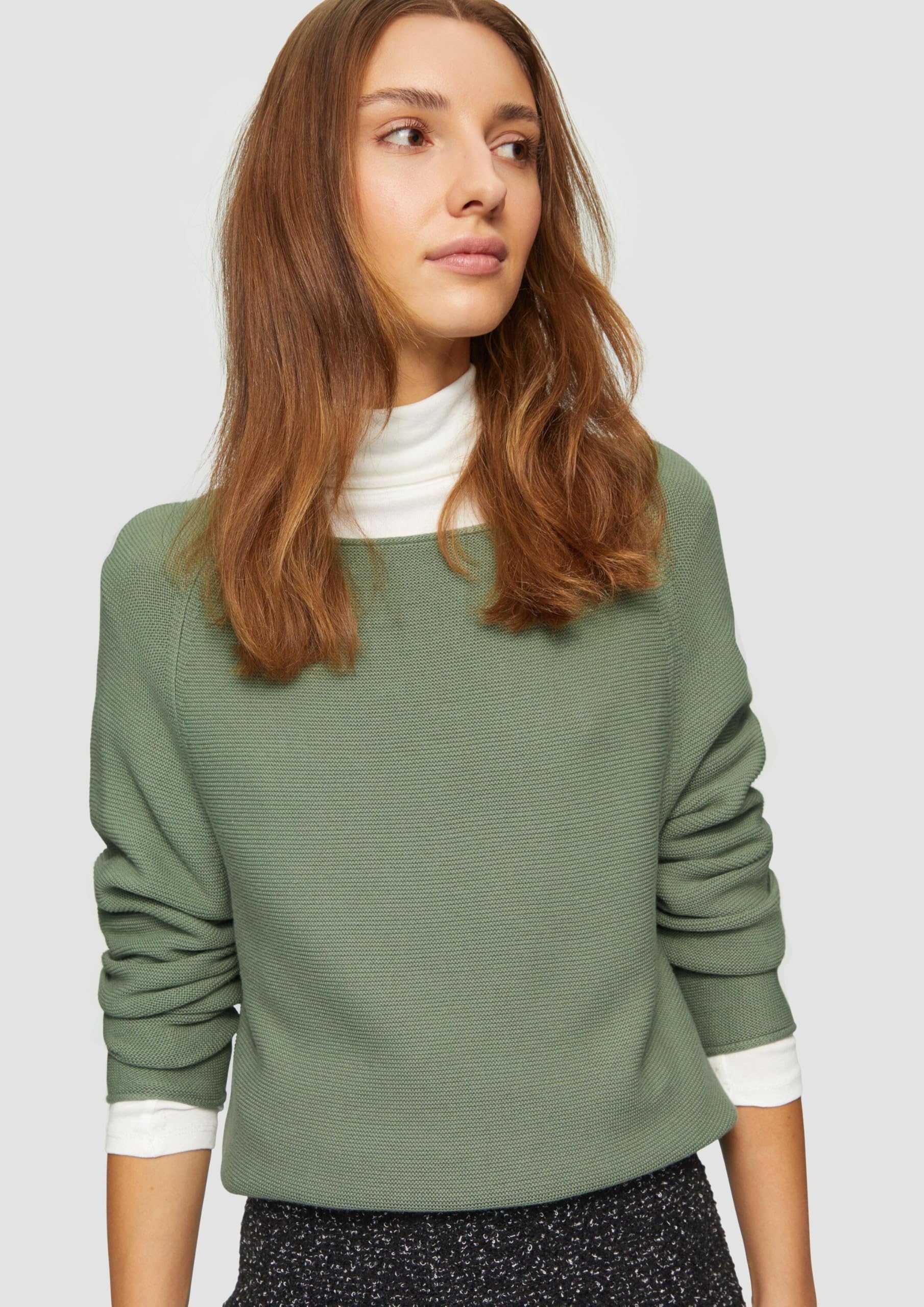s.Oliver Strickpullover U-Boot-Ausschnitt Rollsaum gestreift