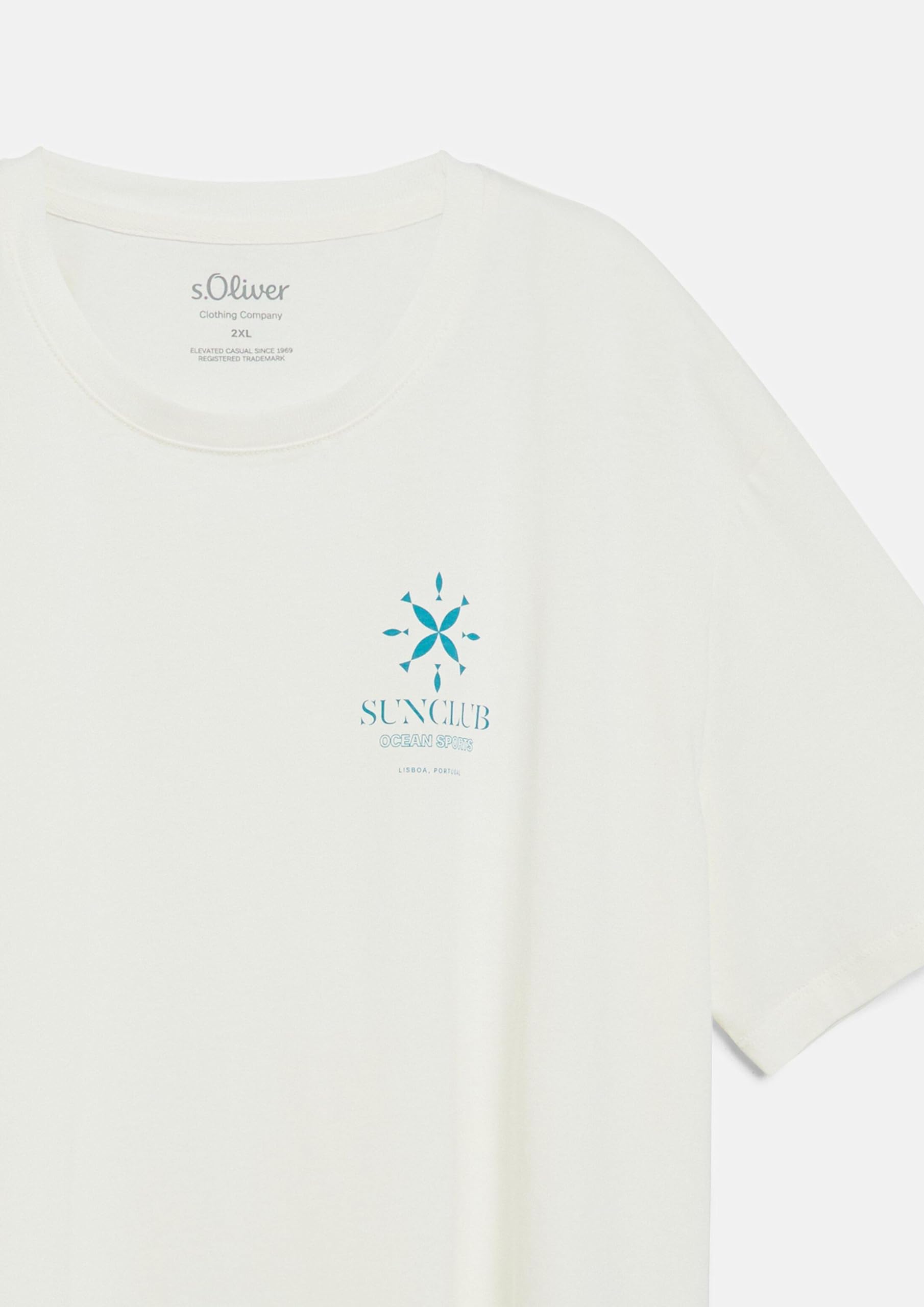 s.Oliver Junior Baumwoll-Jersey T-Shirt creme mit Print
