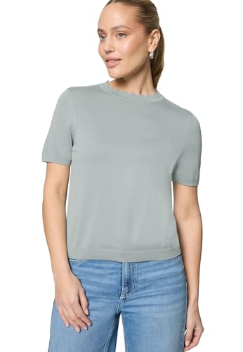 zero Kurzarmpullover mit Wellensaum Gr.40 Silver Blue