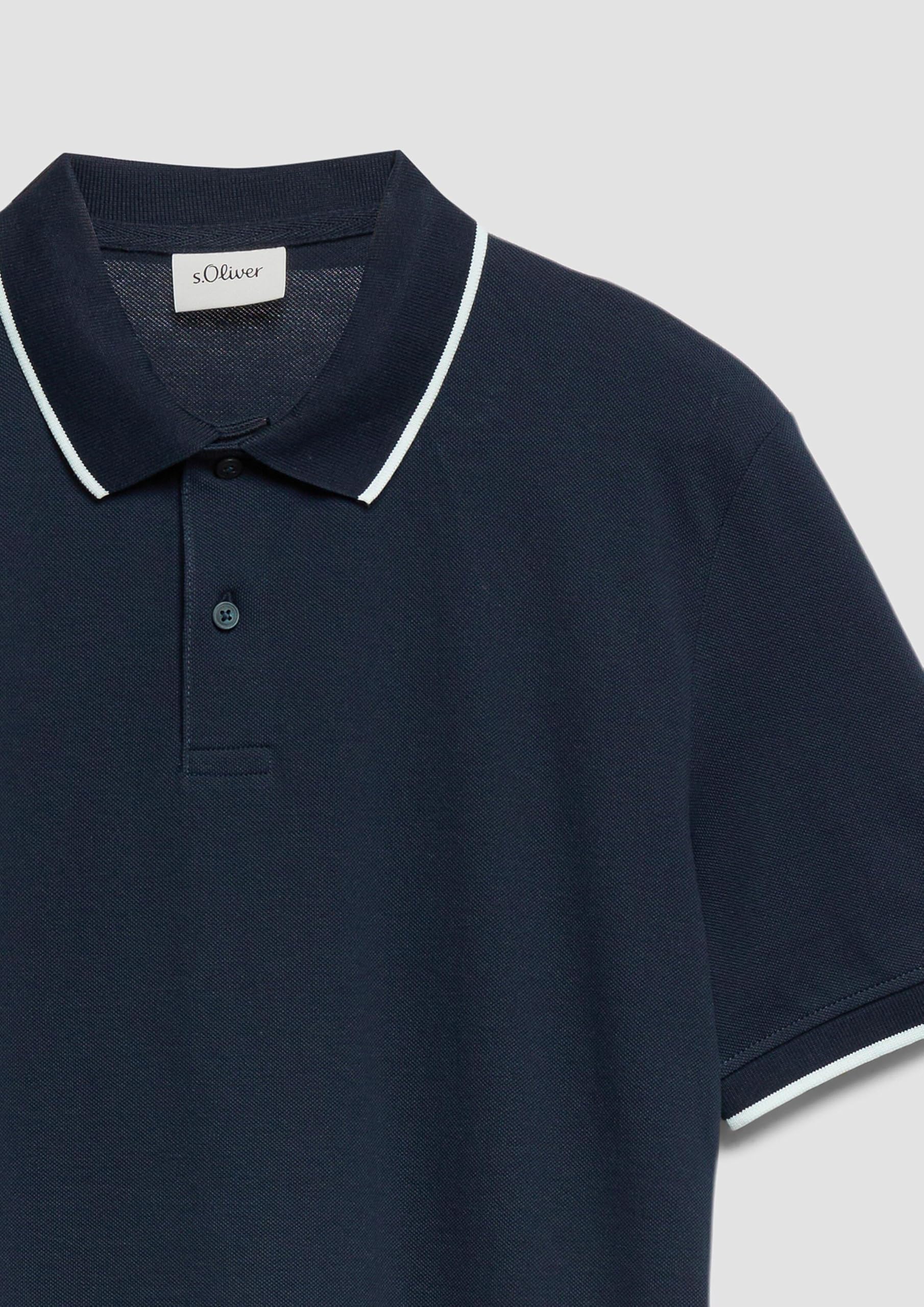 s.Oliver Junior Poloshirt Piqué Kontrast schiefergrau