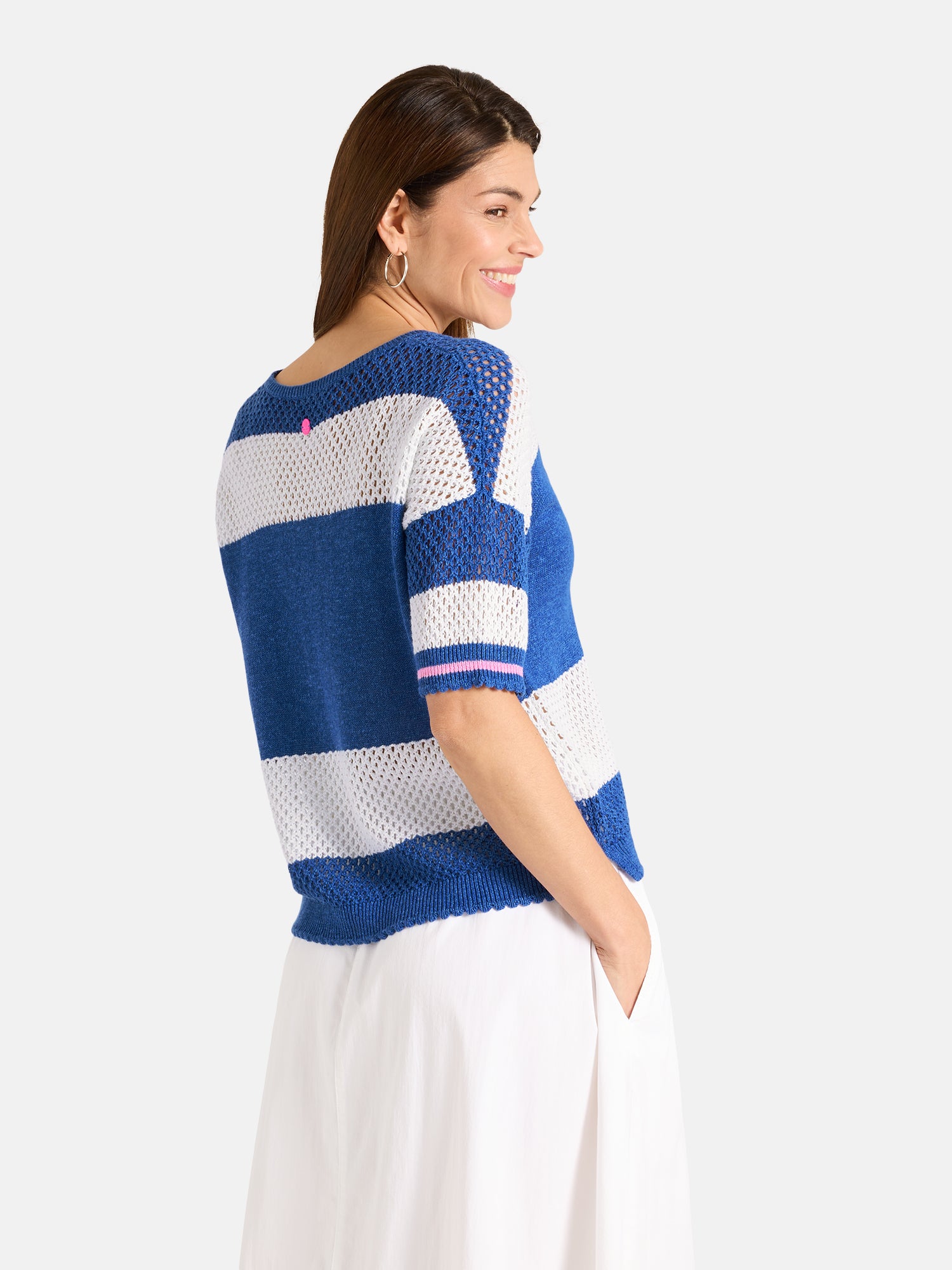 Lieblingsstück AliaL Kurzarm Pullover Leinen Lochstrick