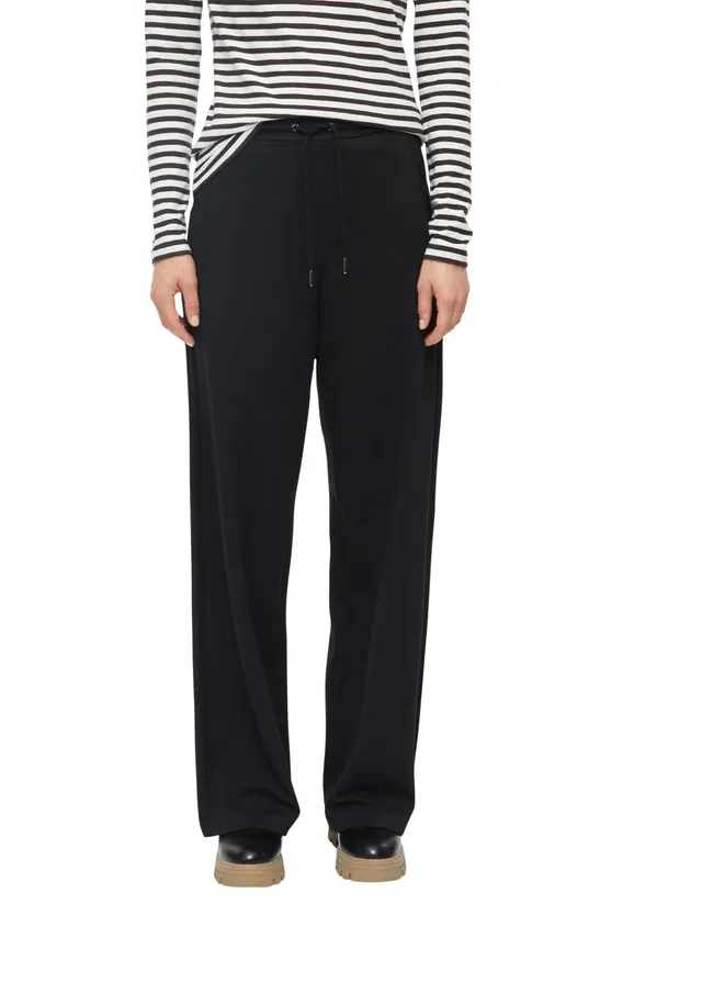 s.Oliver Red Label Hose Wide Leg Schwarz Elastikbund