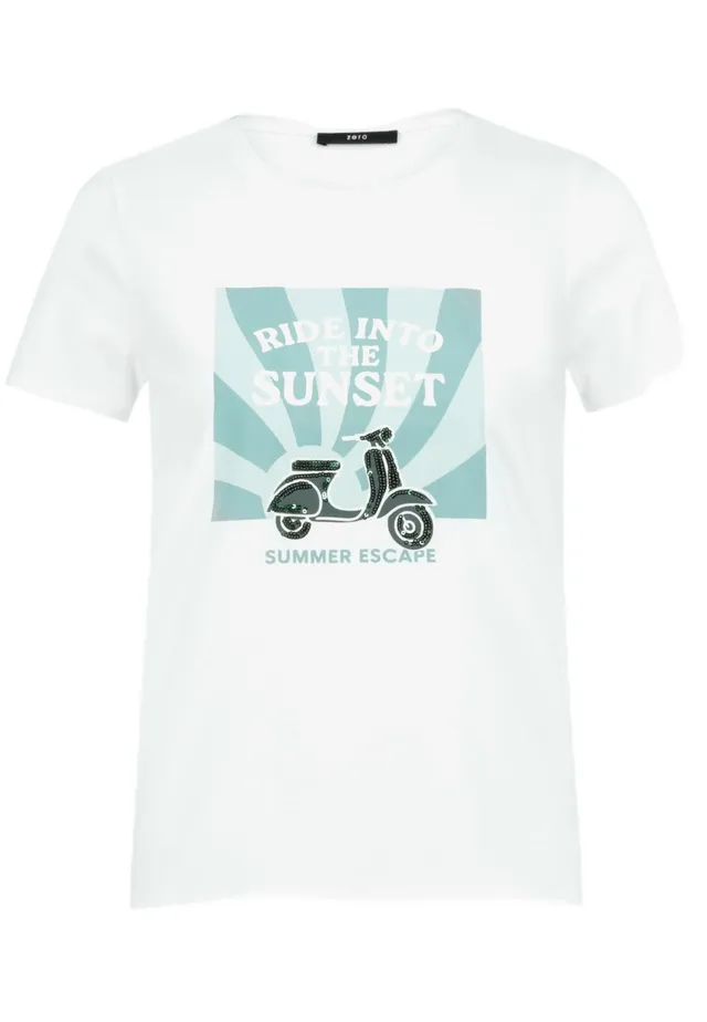 zero Shirt Kurz 1/2 Arm Damenshirt mit Print