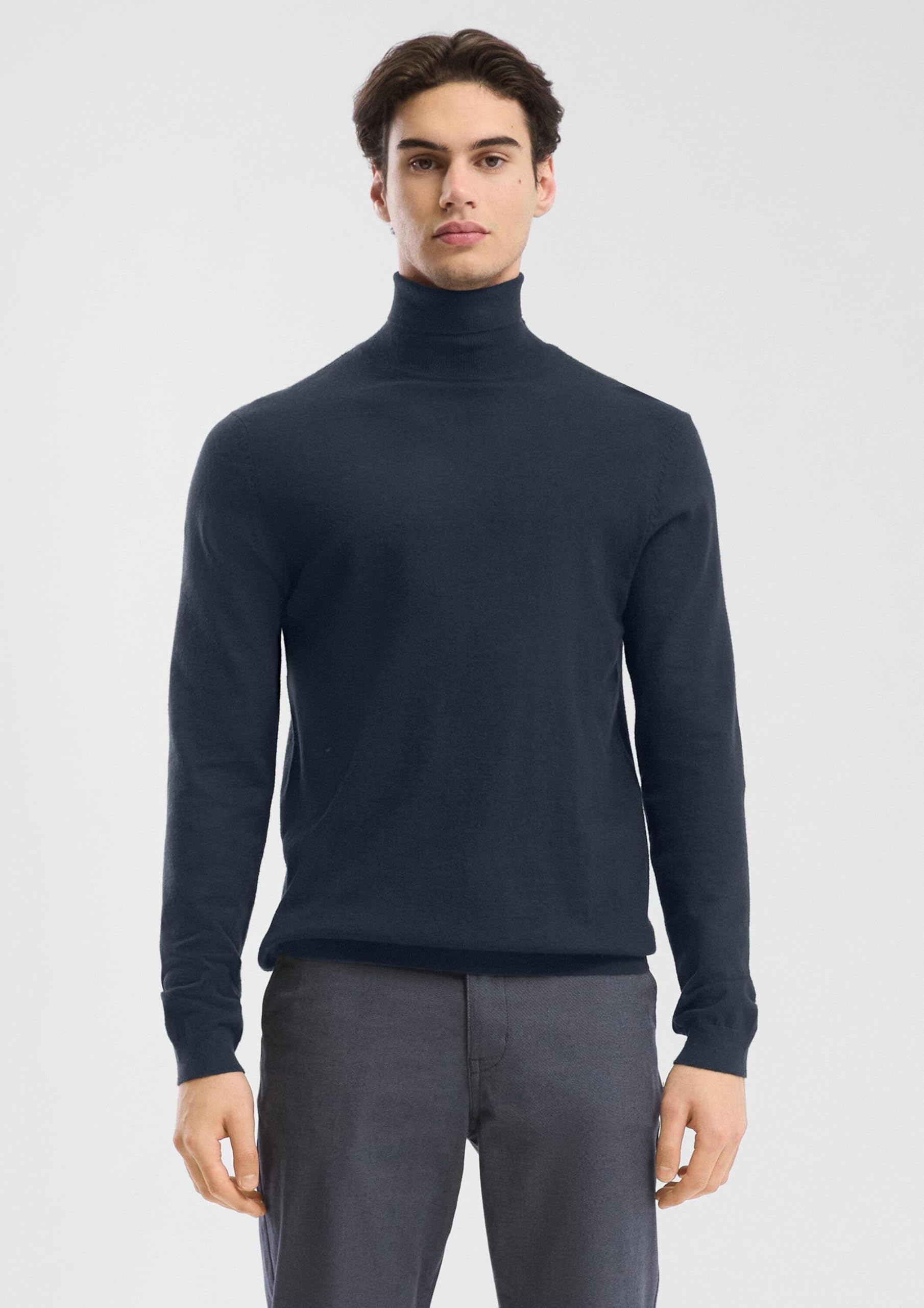 s.Oliver QS Rollkragenpullover L Strick tiefblau