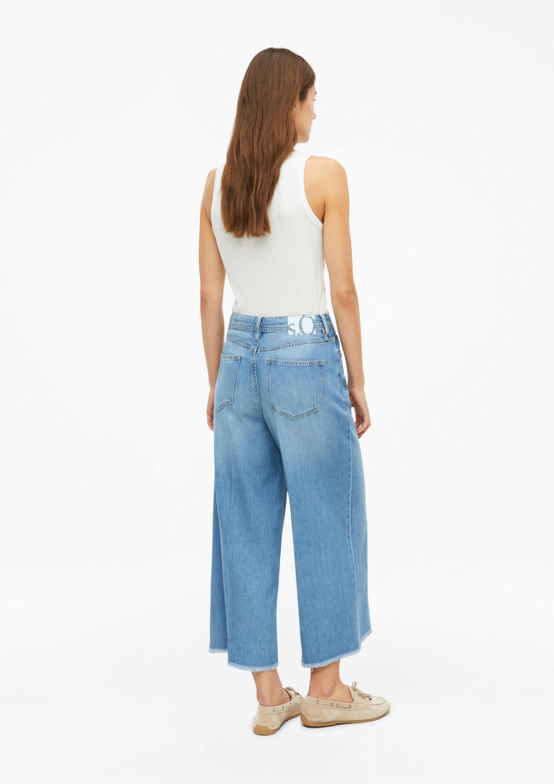 s.Oliver Suri High Rise Wide Fit Culotte Jeans Hellblau