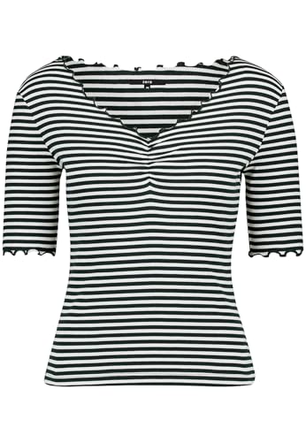 zero Halbarm-Shirt mit Raffung Shirt 38 Green Cream figurfreundlich