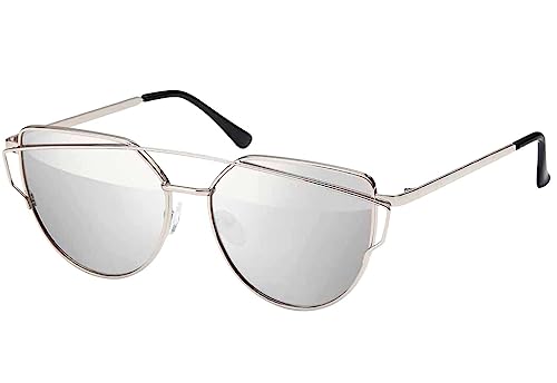 BEZLIT Rundglas Sonnenbrille Silber verspiegelt UV400