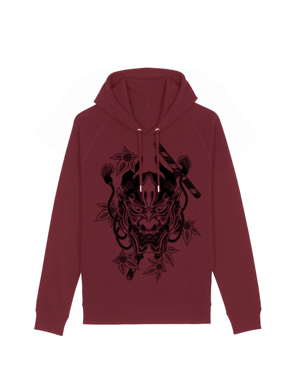 dna merch Hannya Maske Kapuzenpullover Damen Rot