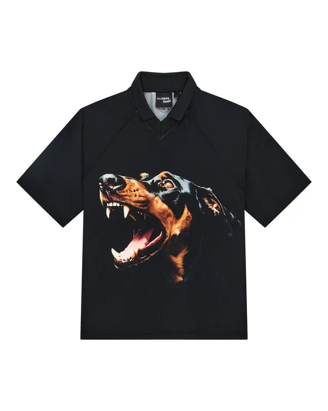 Mowalola Doberman Jersey Poloshirt Schwarz