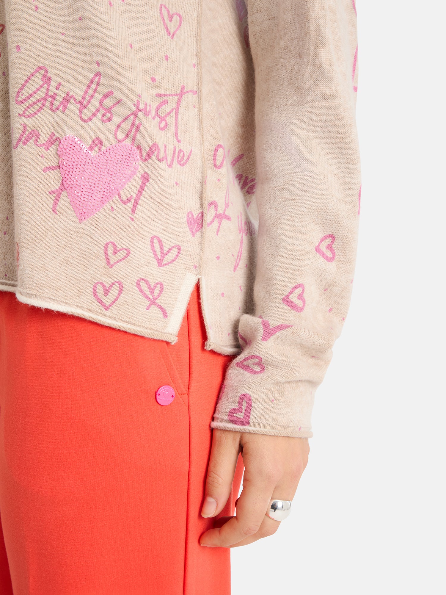 Lieblingsstück AlaraL Pullover beige Wolle Print