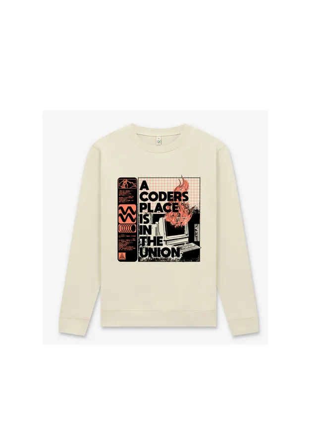 dna merch A Coder's Place Sweatshirt bone Biobaumwolle