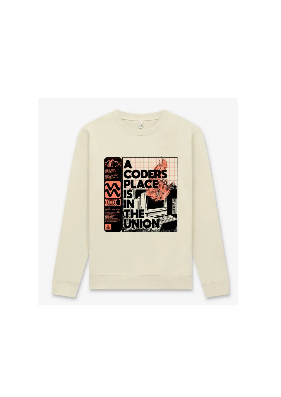 dna merch A Coder's Place Sweatshirt bone Biobaumwolle