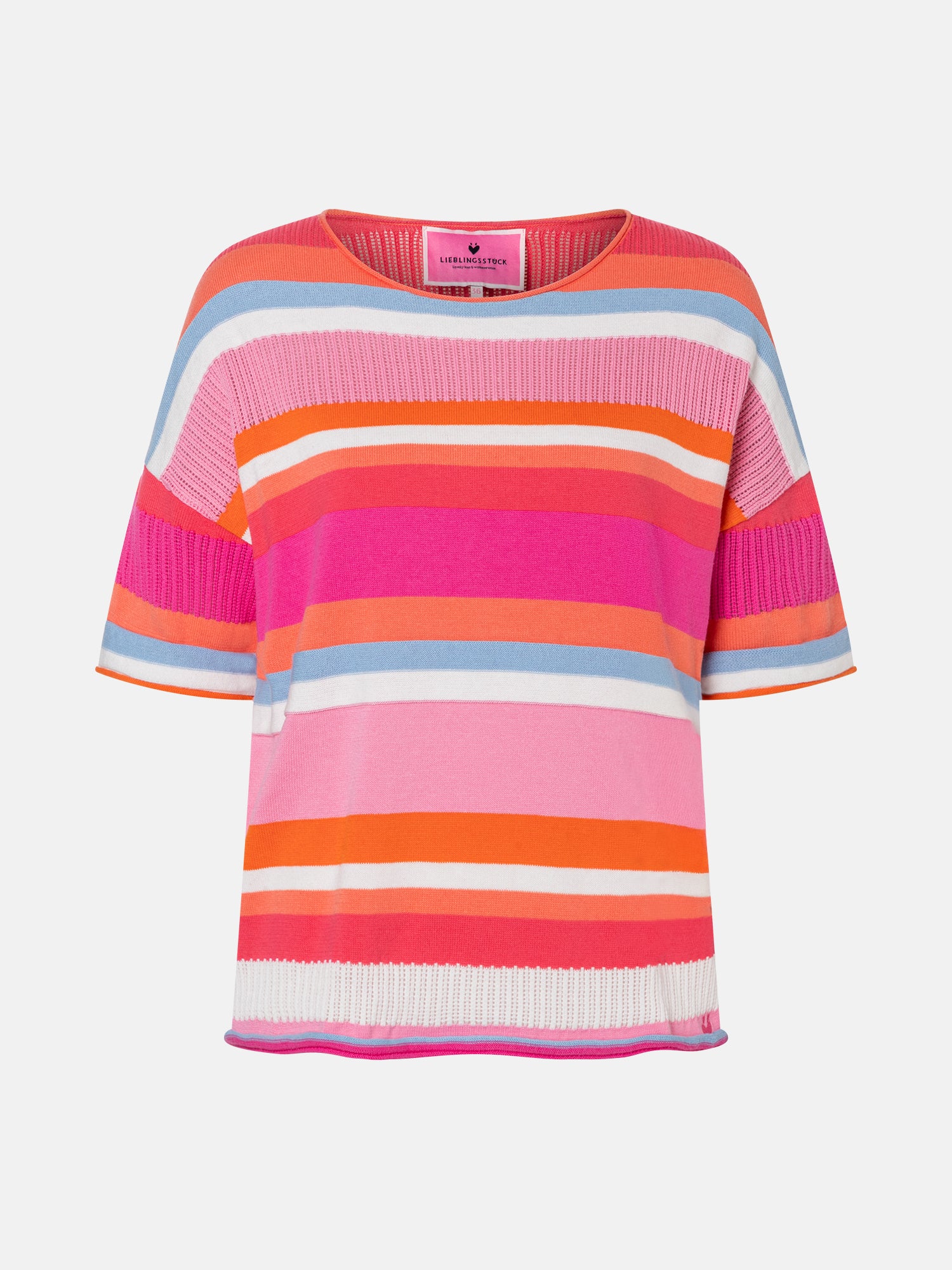 Lieblingsstück DelphineL Kurzarm-Pullover pink Baumwolle