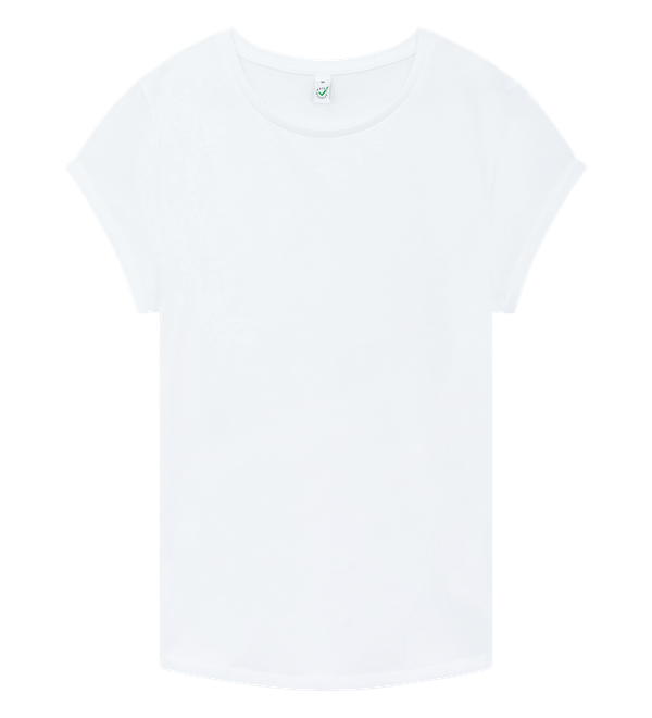 dna merch Basic Damen T-Shirt gerollte Ärmel Biobaumwolle